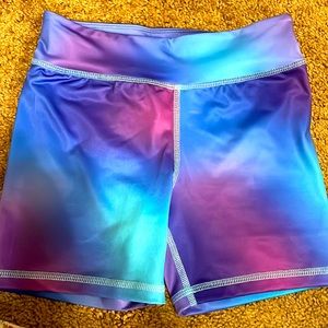 Rainbow Color Girls Biker Shorts